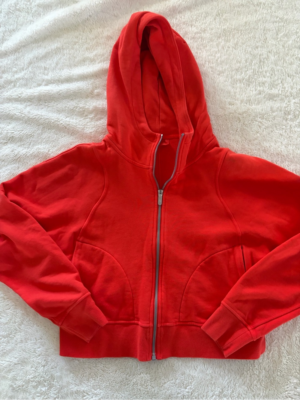 Lululemon french terry cotton autumn red zip-Up Hooded Jacket
